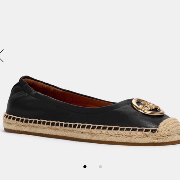 🎀 Coach Clara Leather Ballet Espadrille in Black - Picture 8 of 8